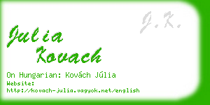 julia kovach business card