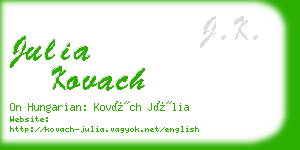 julia kovach business card